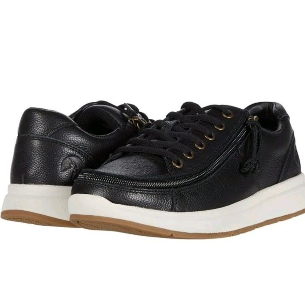 Billy Women's Sneaker II Black Zip Zipper Shoes 8.5 Adaptive Easy On Off